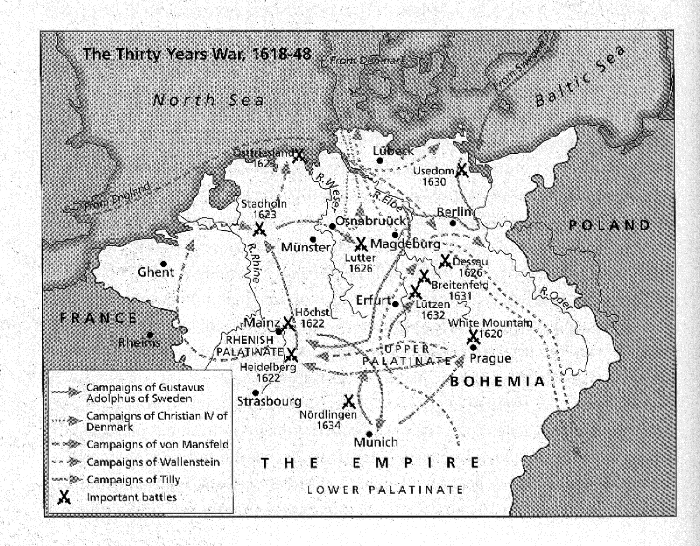 map of Thirty Year War