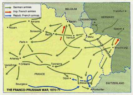 Map, Franco-Prussian War