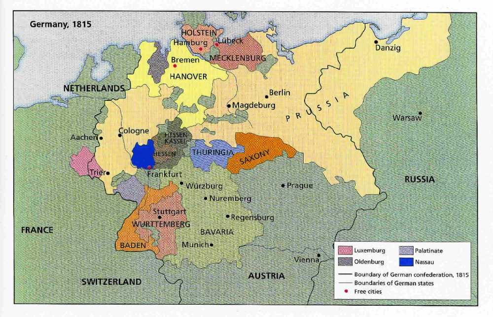 map of german confederation 1815