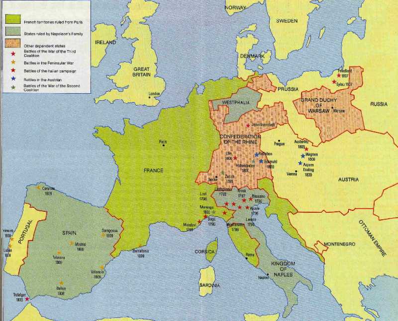 Map Of Europe During Napoleonic Wars - United States Map