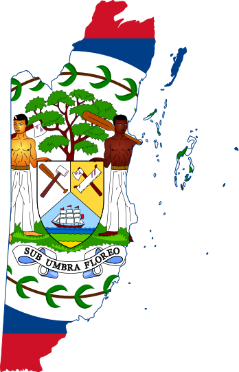 Flag map of Belize